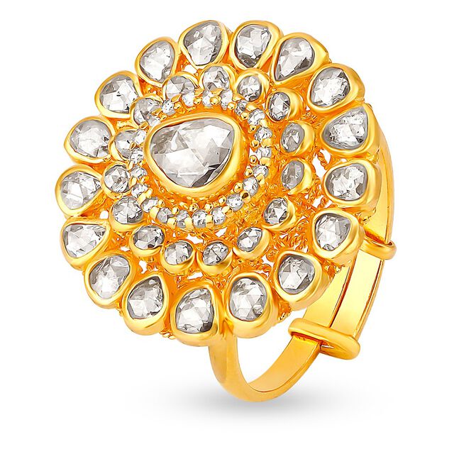 AD Polki Finger Ring |  Indian Fingers Ring