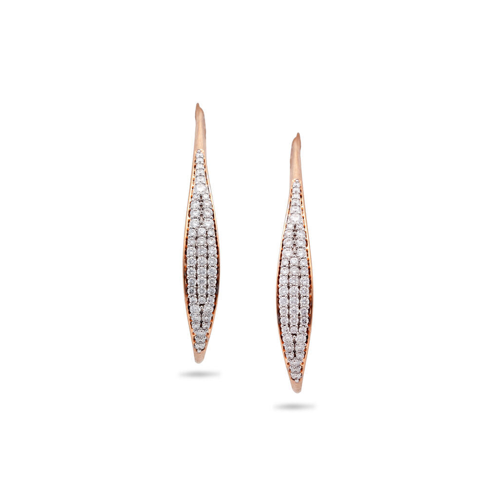 Sleek Diamond and Rose Gold Hoops