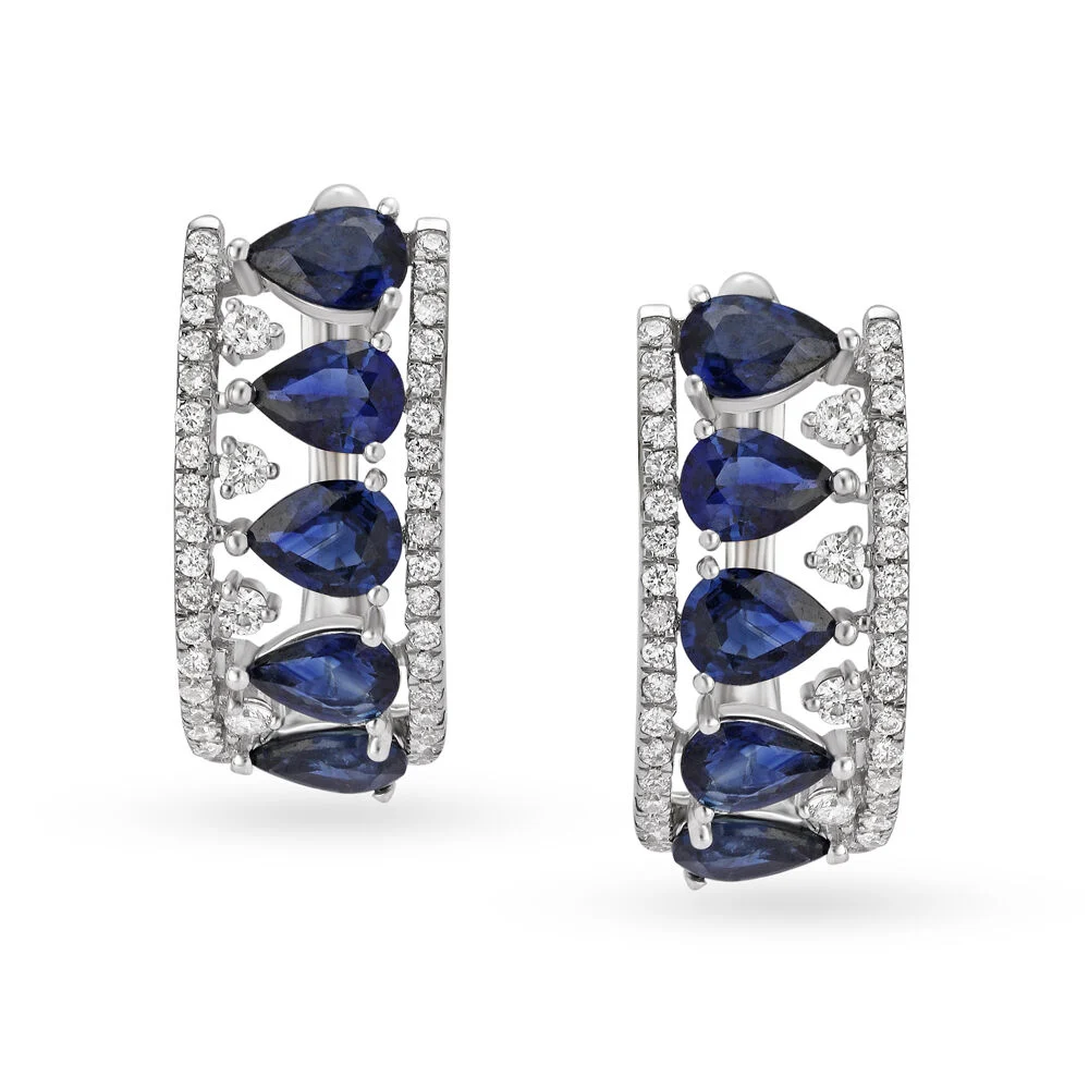 Shimmering White Gold Hoops