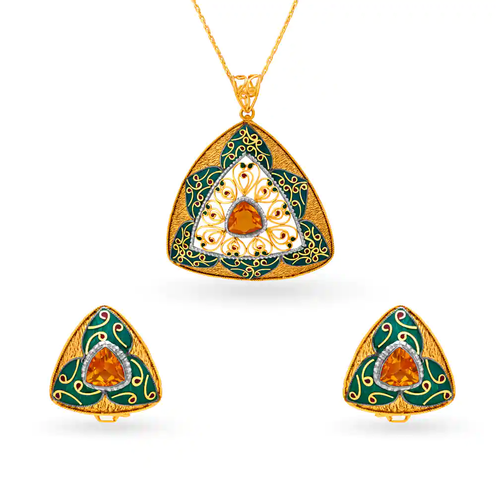 Verdant Gold Pendant Set