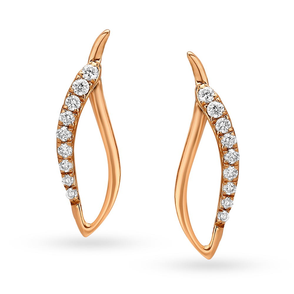 Rose gold earrings tanishq discount