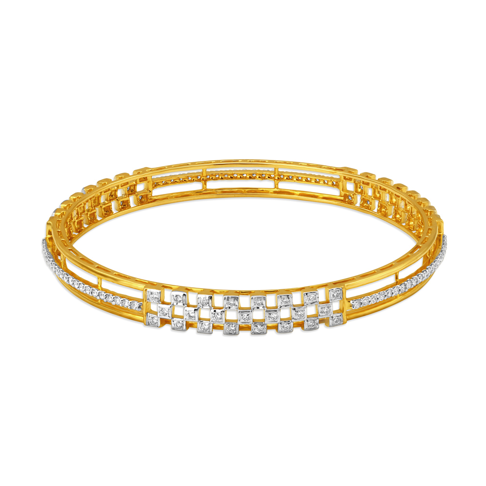 Buy Stunning Alternate Link Pattern Square Diamond Bangle at Best Price Tanishq US