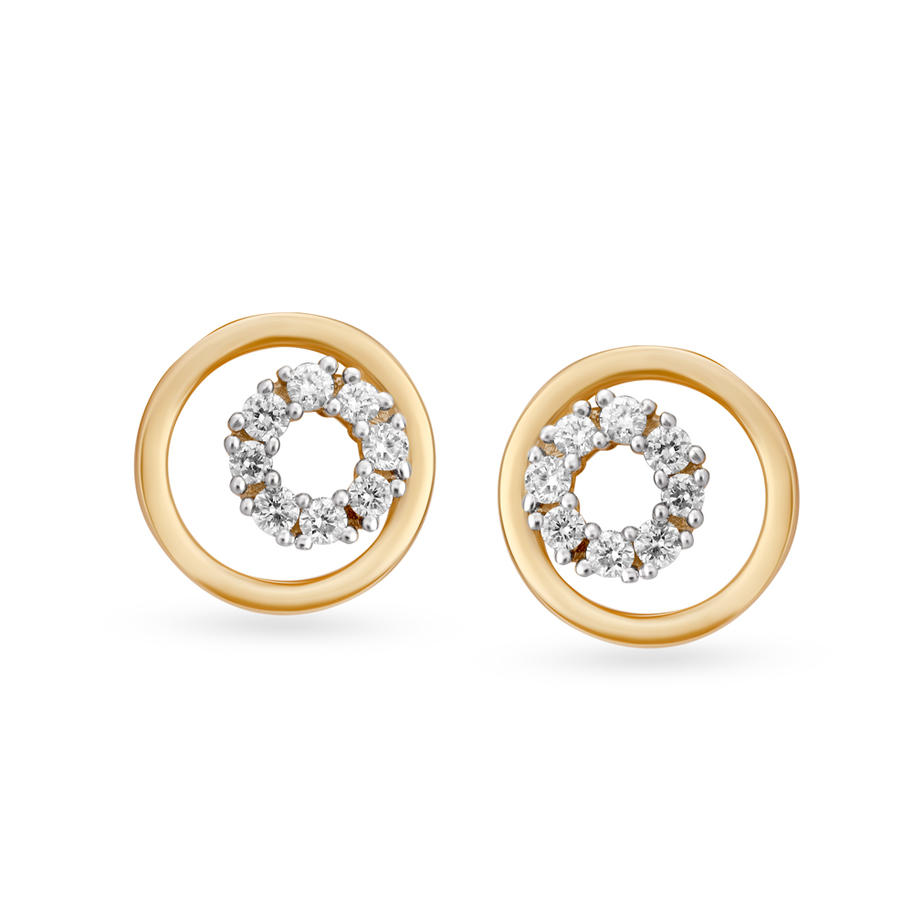 Circle Studs Yellow Gold Plated
