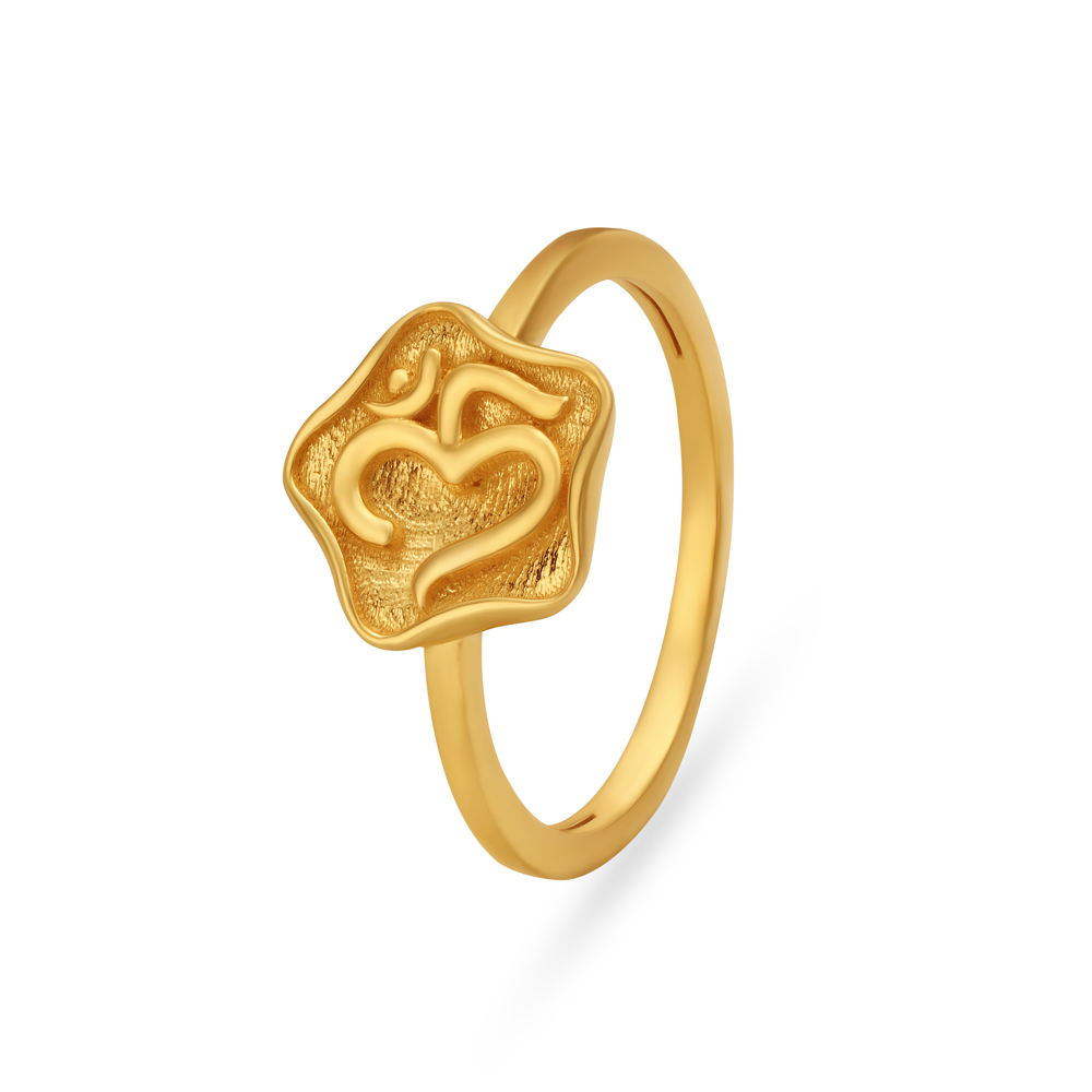 Buy Om Carved Gold Finger Ring For Kids at Best Price Tanishq US