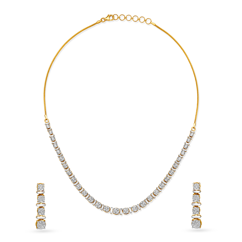 Single line diamond necklace tanishq discount