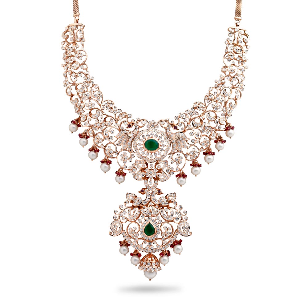 Buy Regal Floral Ruby Necklace at Best Price | Tanishq US