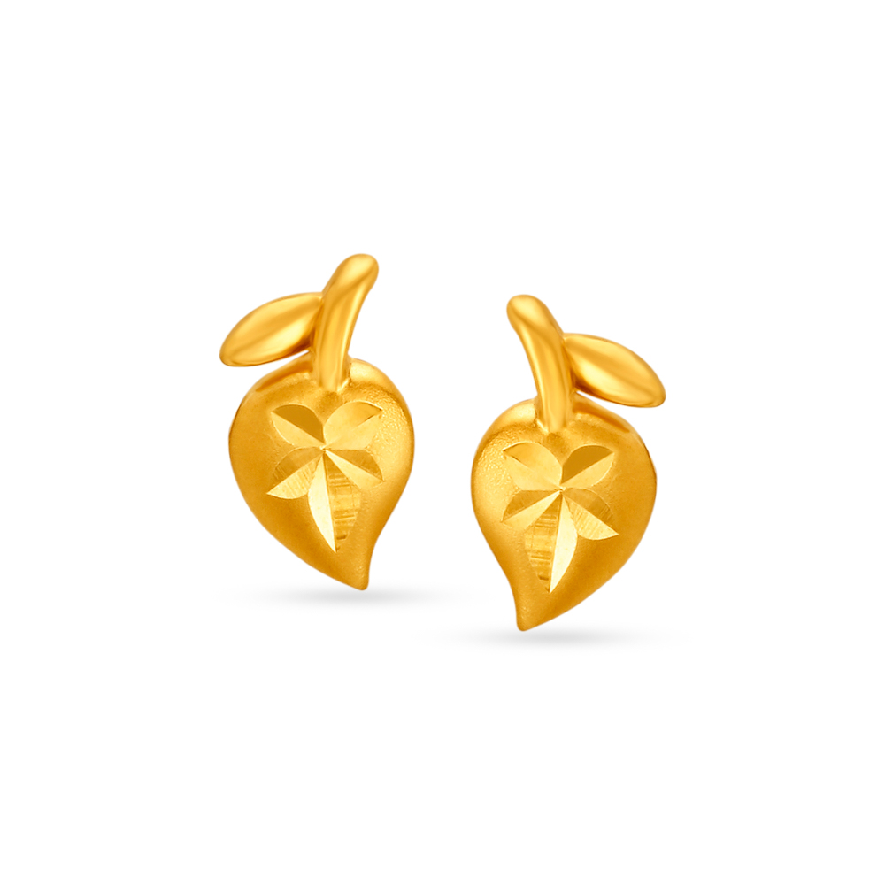 Buy Charming 22 Karat Yellow Gold Mango Shaped Stud Earrings at Best Price Tanishq US