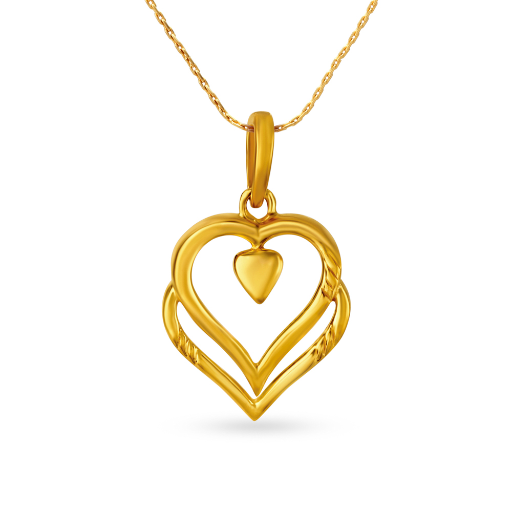 Gold heart pendant price discount
