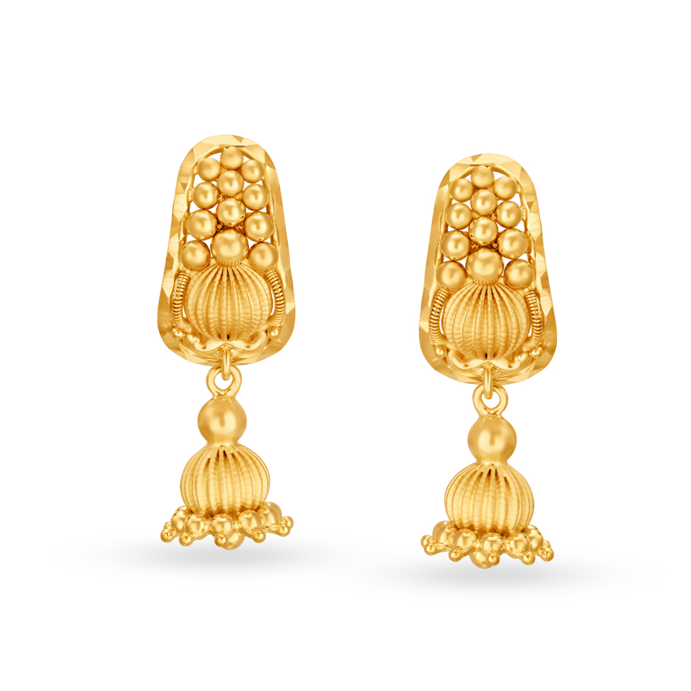 Buy Novel 22 Karat Yellow Gold Filigree Danglers at Best Price Tanishq US
