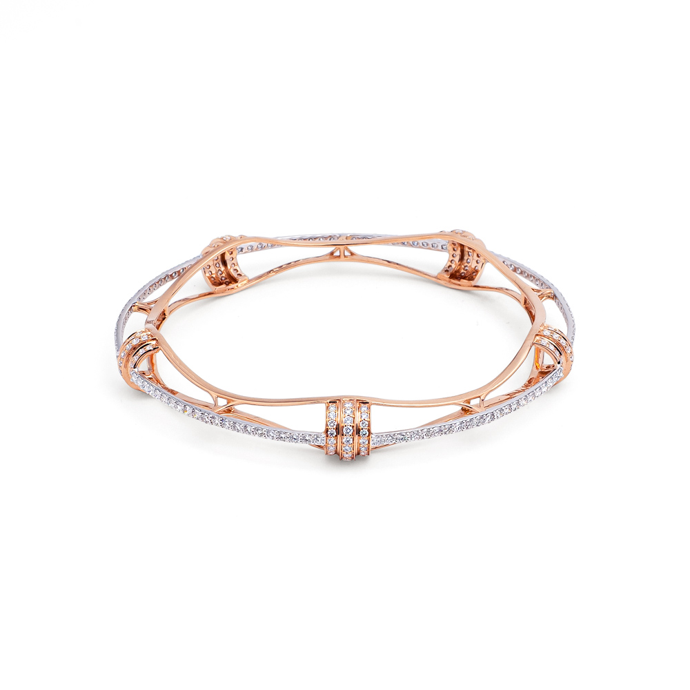 Rose Gold & Silver Sparkle Bangle
