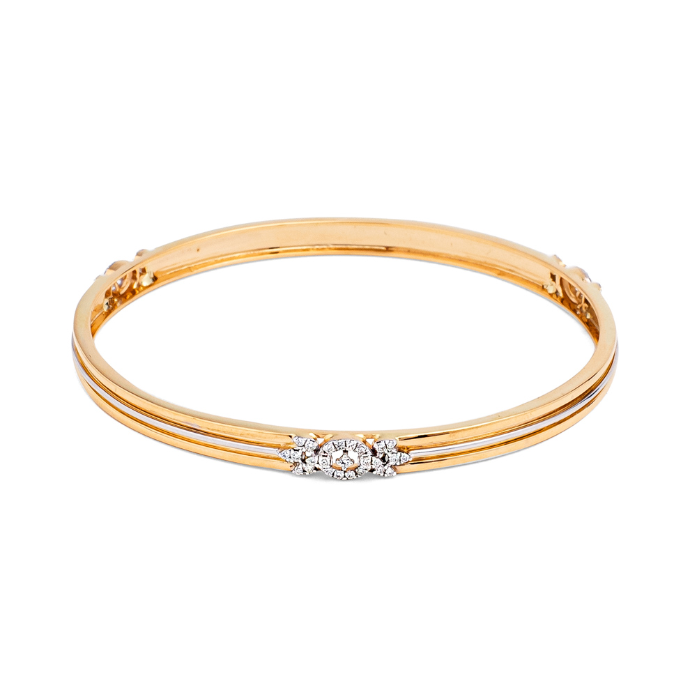 Buy Floral-Motif Diamond Bangle at Best Price | Tanishq US