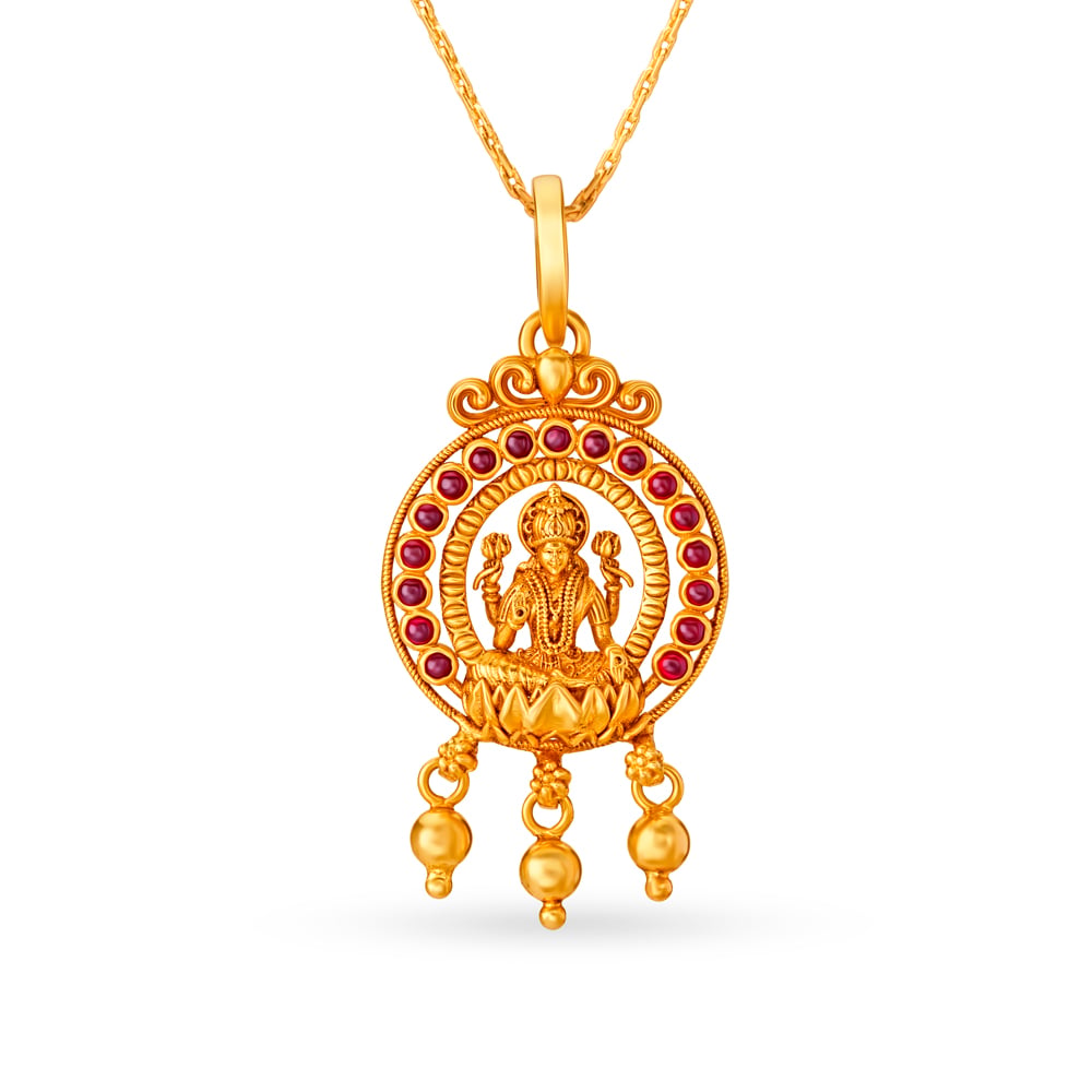 Laxmi Roop Gold Buy Circular Goddess Laxmi Gold Pendant at Best Price | Tanishq US