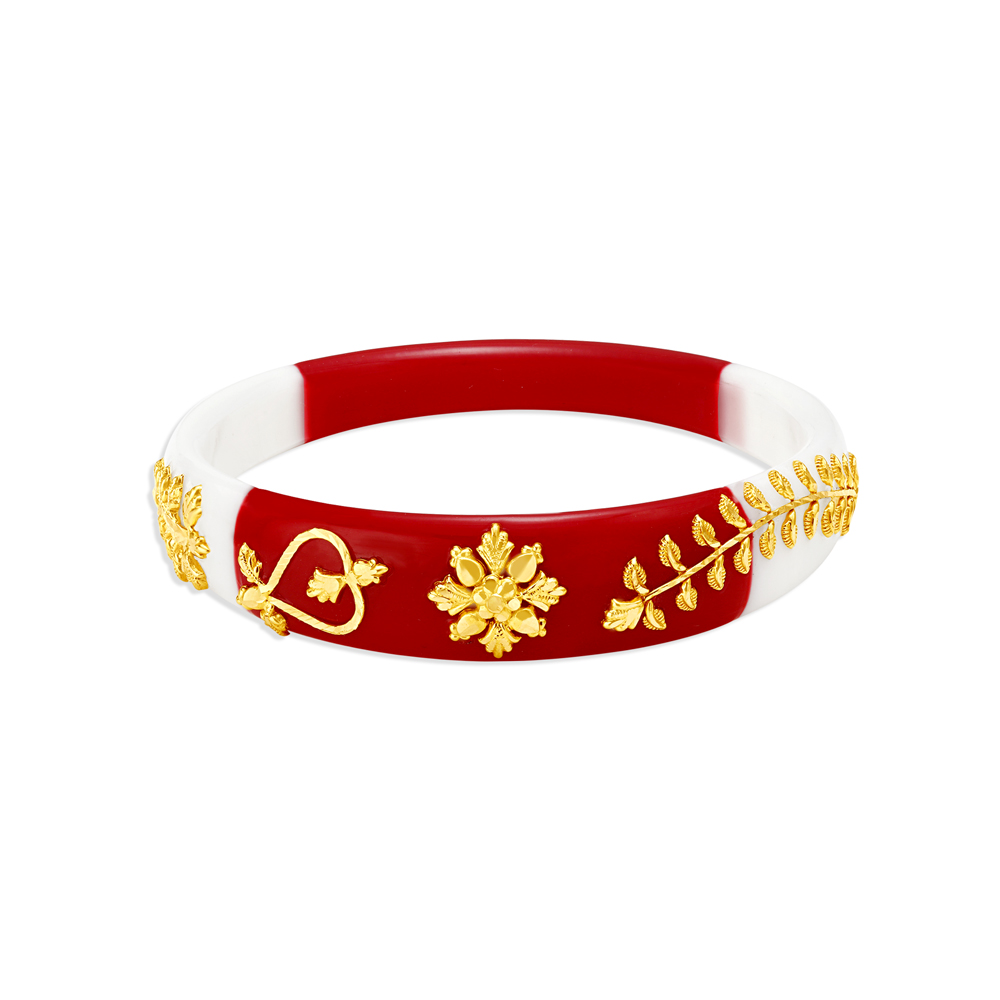 Buy Exquisite Gold Bengali Shankha Pola Bangles at Best Price Tanishq US
