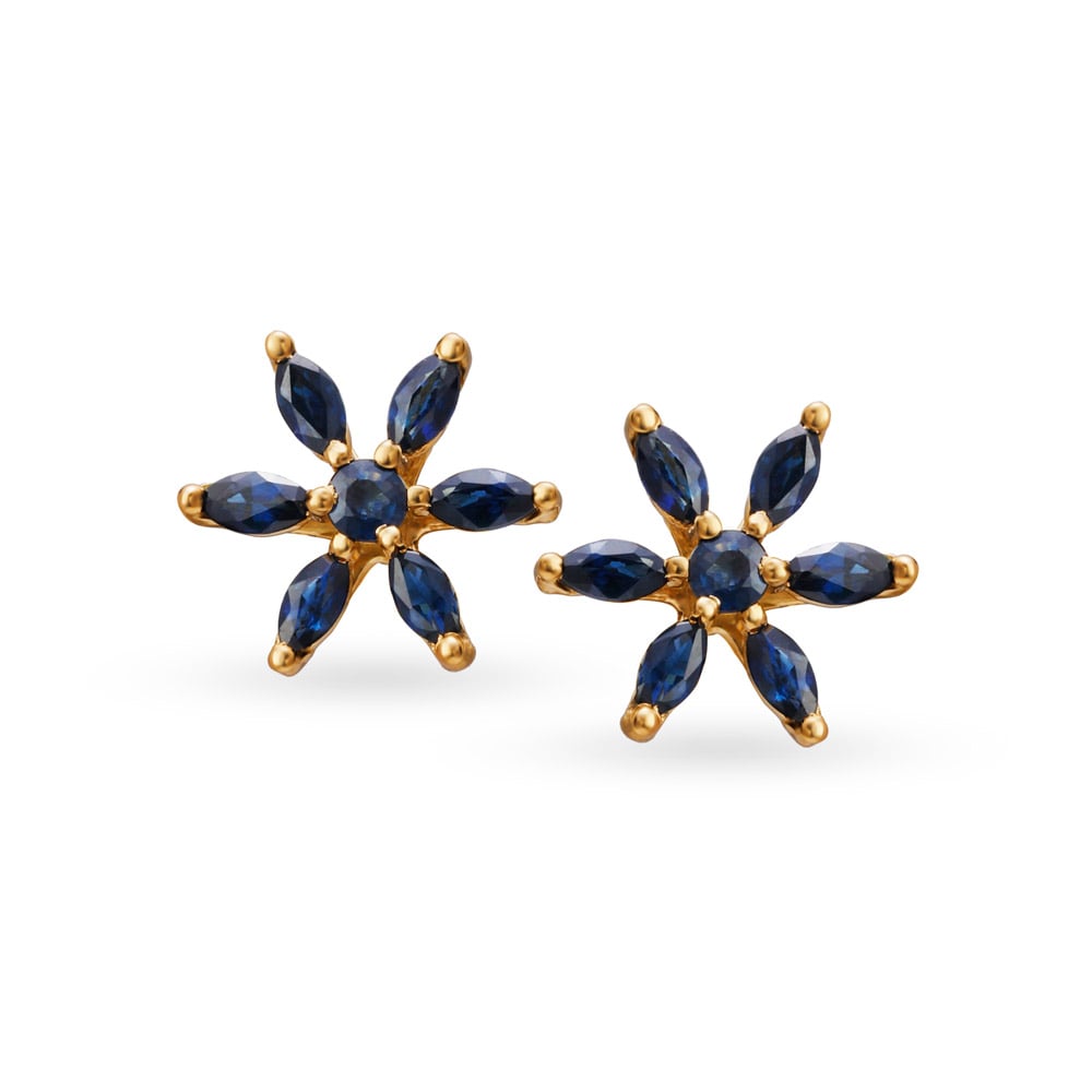 Blue sapphire earrings tanishq discount