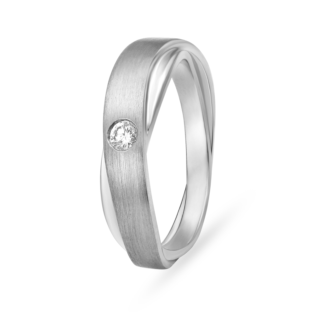 Buy Minimalistic Intersecting Platinum and Diamond Ring at Best Price Tanishq US