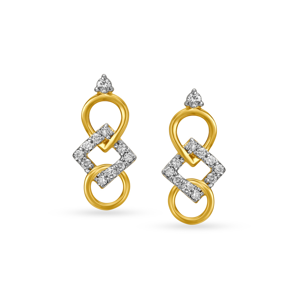 Buy Mia by Tanishq 18KT Yellow Gold Diamond Stud Earrings at Best Price ...