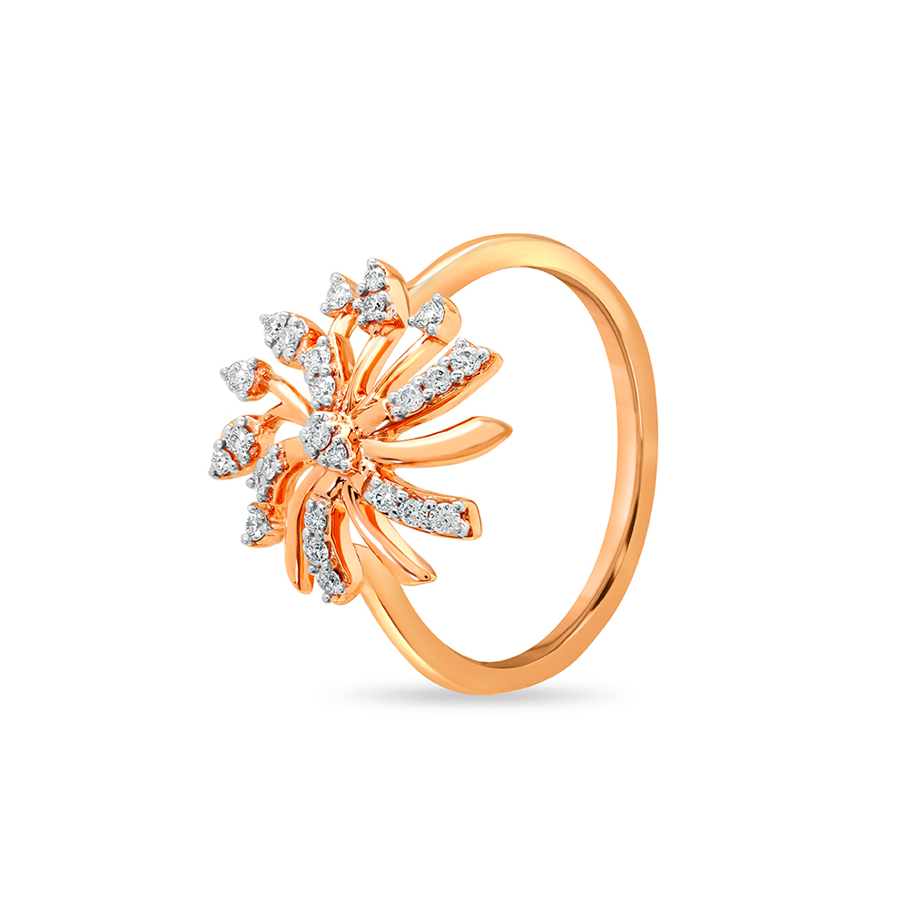 Buy 18 KT Rose Gold Pretty Flower Ring at Best Price | Tanishq US