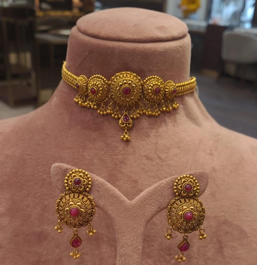 Tanishq Price Of Choker Necklace Chokar Set In Gold With Price