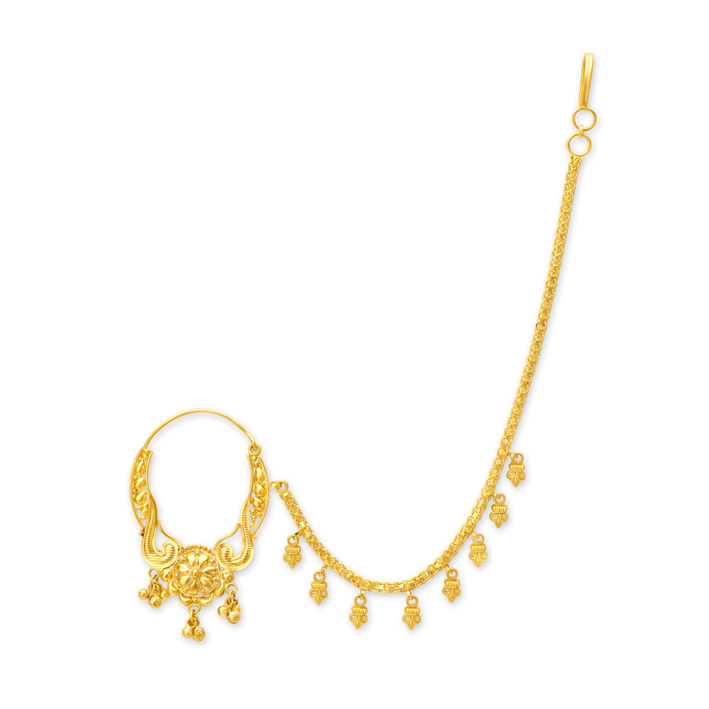 Buy Elaborate 22 Karat Yellow Gold Floral Nath at Best Price Tanishq US