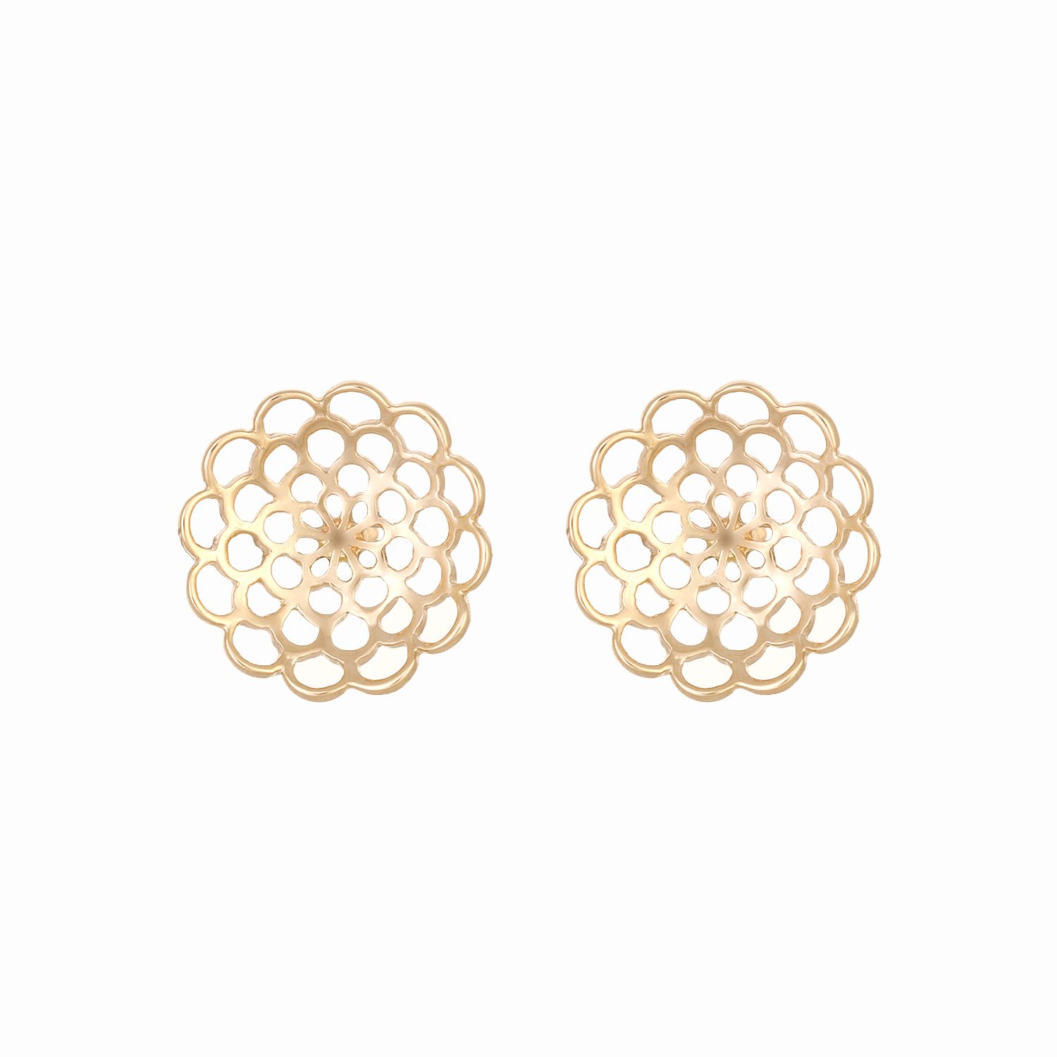 Buy Mia by Tanishq 18KT Yellow Gold Stud Earrings with Floral Design at ...