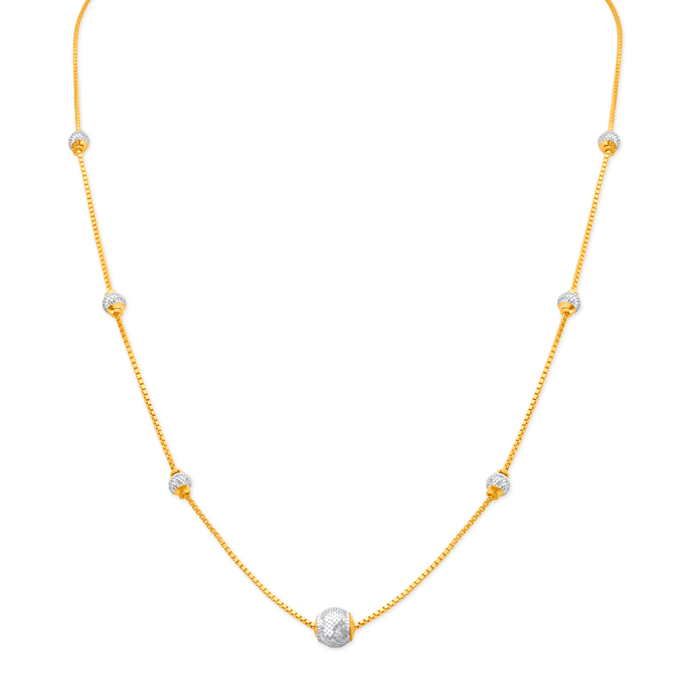 Gold beads chains tanishq hotsell