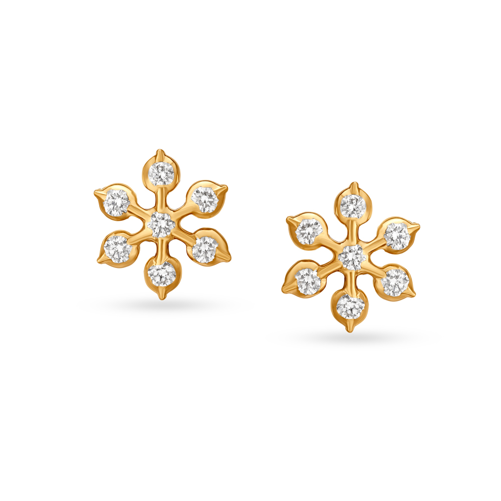 Buy Engaging Floral Diamond Stud Earrings at Best Price Tanishq US