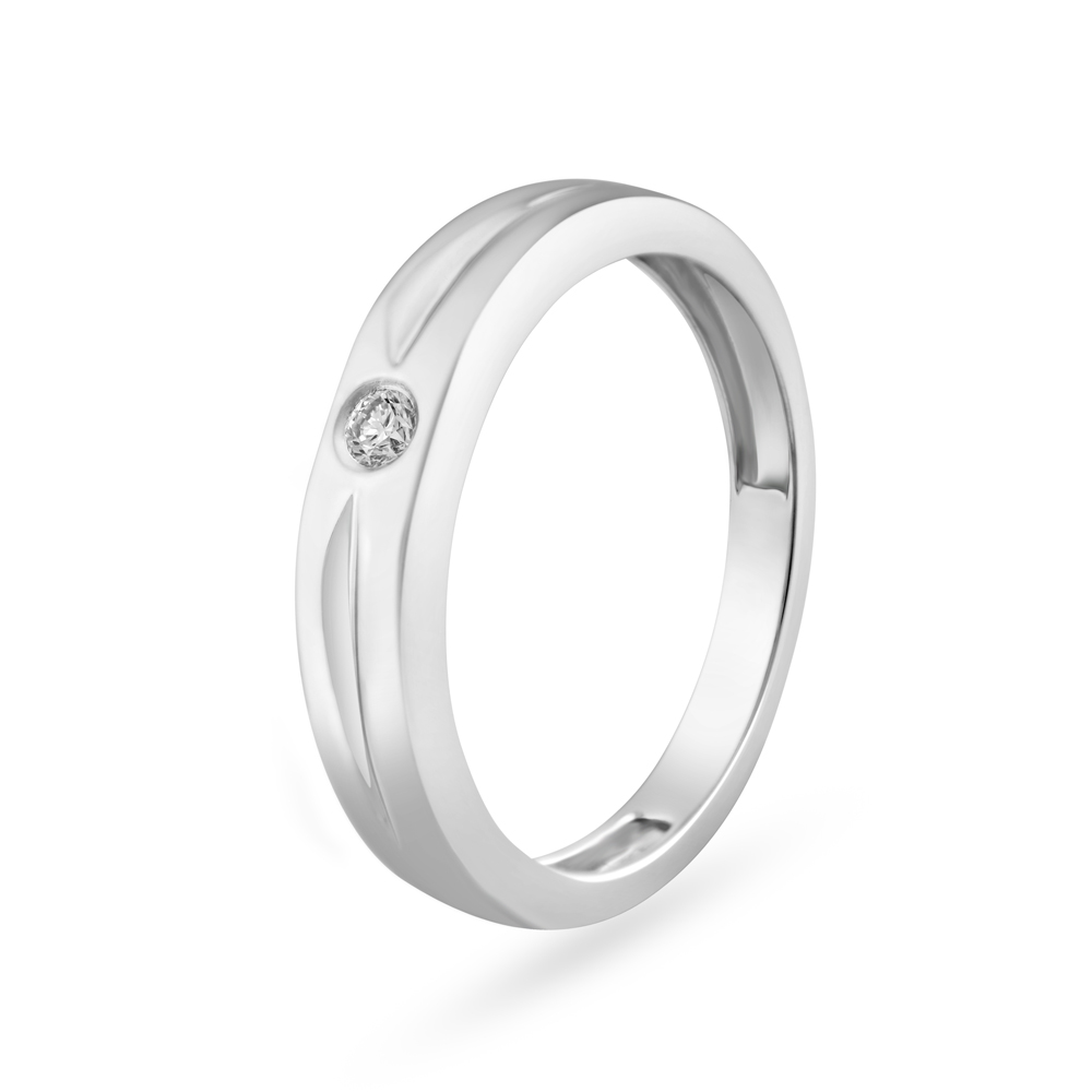 Buy Minimalistic 950 Pure Platinum And Diamond Finger Band at Best ...