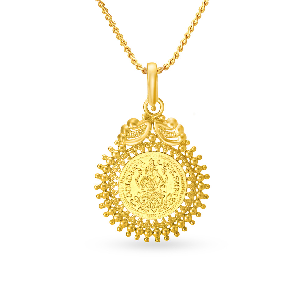 Buy Devotional Gold Lakshmi Kasu Pendant at Best Price Tanishq US