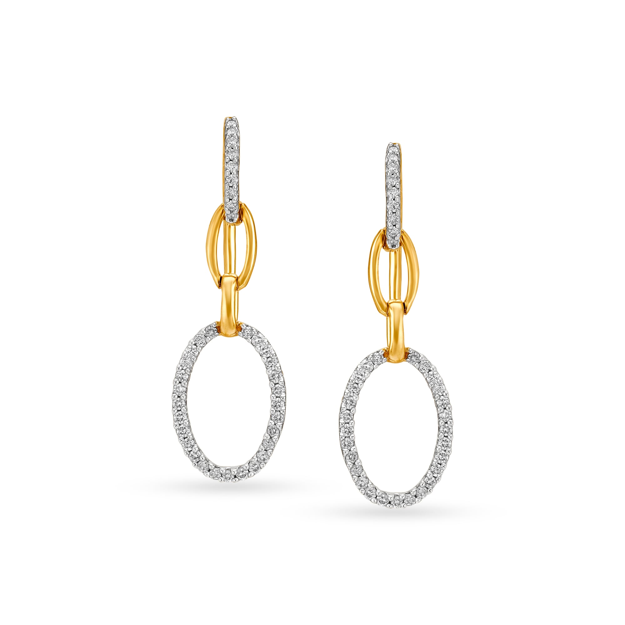 Buy Mia by Tanishq 18KT Yellow Gold Diamond Drop Earrings at Best Price ...